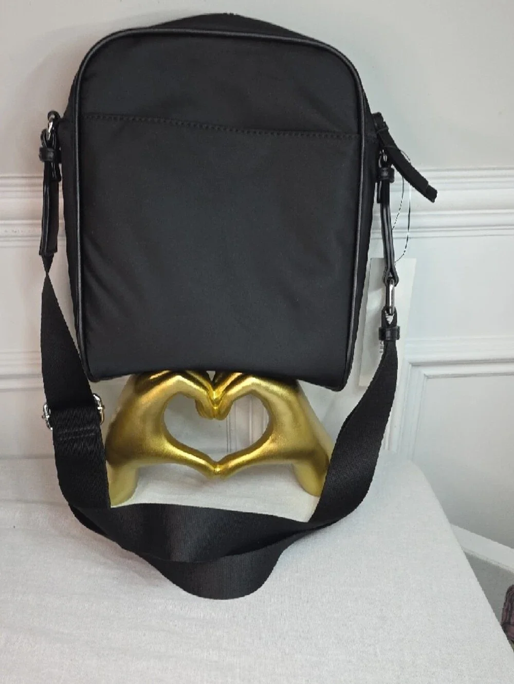Calvin Klein Black Nylon Messenger Crossbody Bag NWT